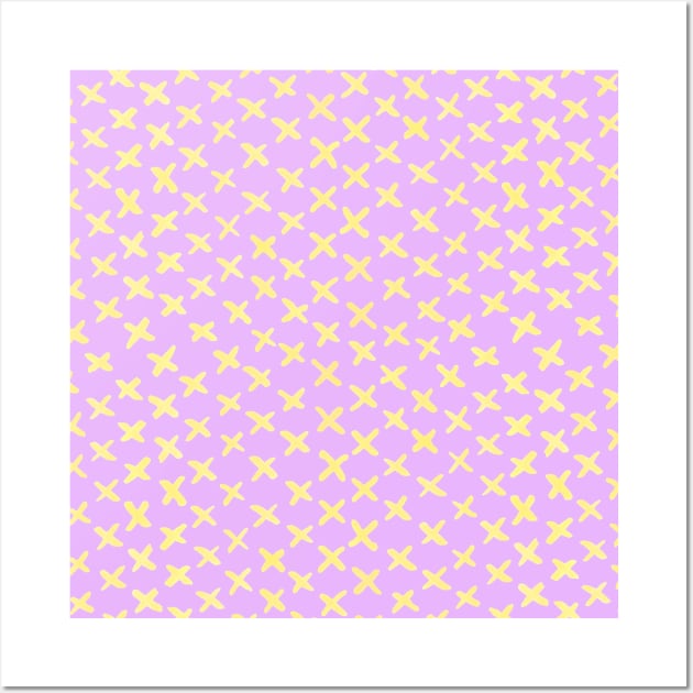 X stitches pattern - pink and yellow Wall Art by wackapacka